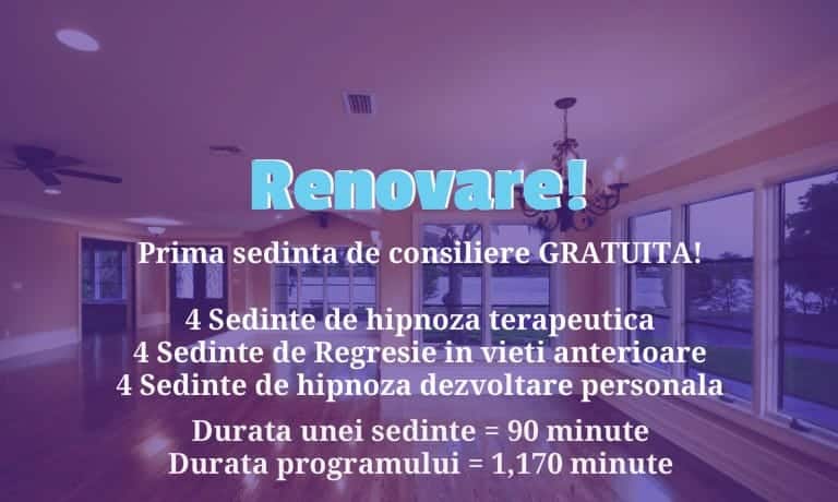 Program Combinat de Hipnoza, Regresie & Consiliere - RENOVARE 1 q3 1