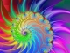 9812899 computer generated image with a spiral design in purple blue yellow green and red