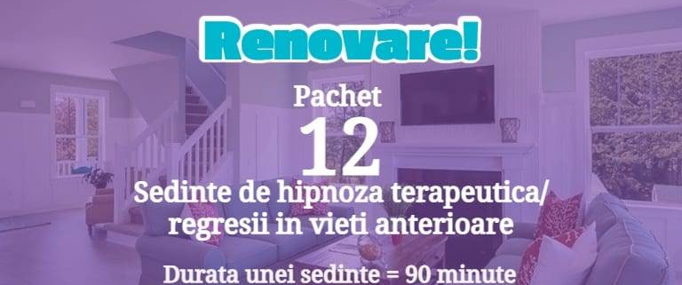 Program Combinat de Hipnoza & Regresie - RENOVARE - ACCES 4 SEDINTE / LUNĂ 1 12 renovare