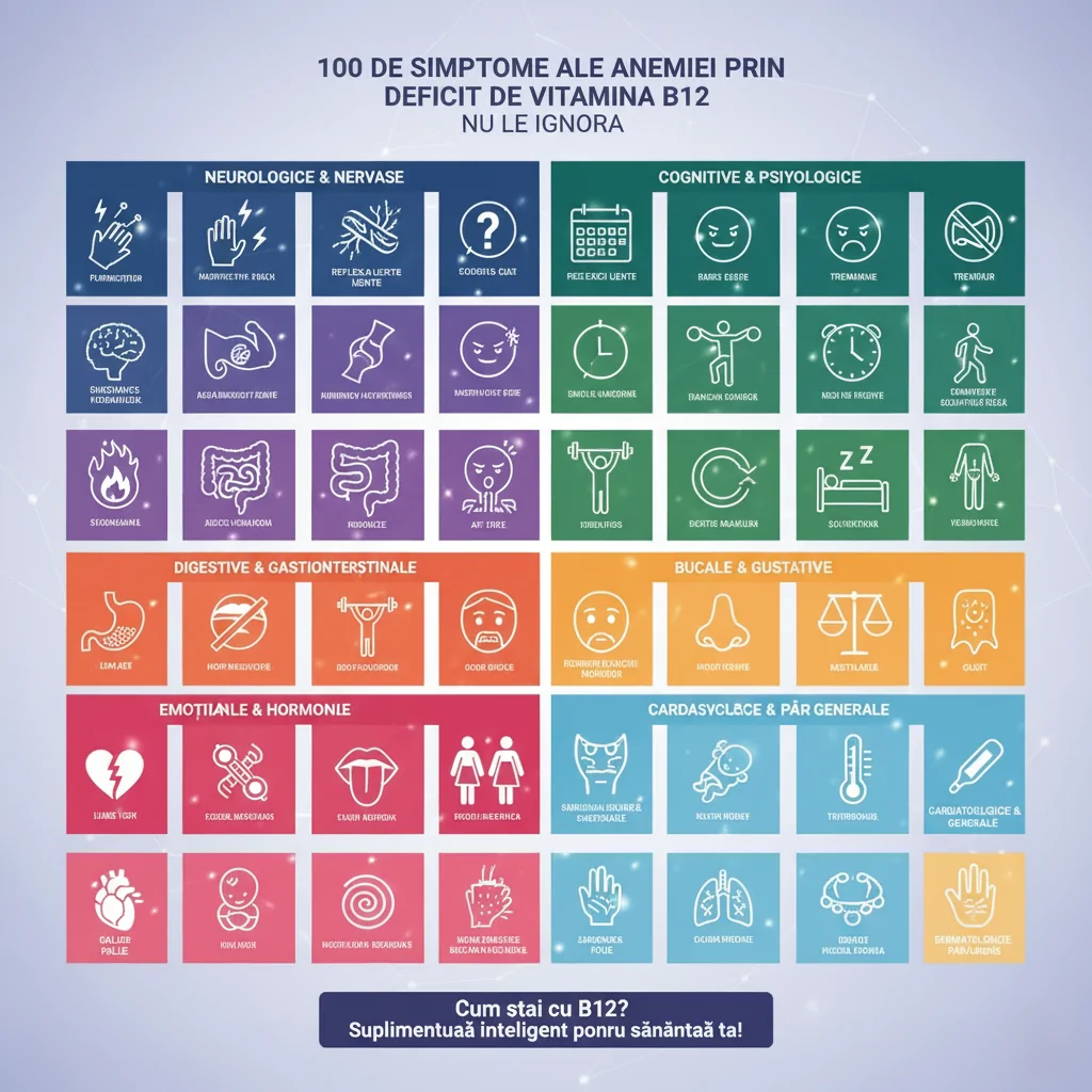 100 de Simptome ale anemiei prin deficit de Vitamina B12
